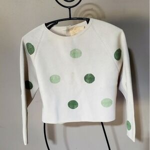 Cisa Vintage 100% pure Wool Made in Italy Polka Dot Long Sleeve Sz 12/34 Sweater